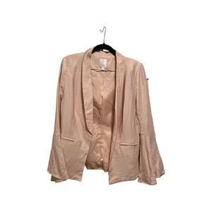 Lauren Conrad Pink Crinkle Open Front Blazer